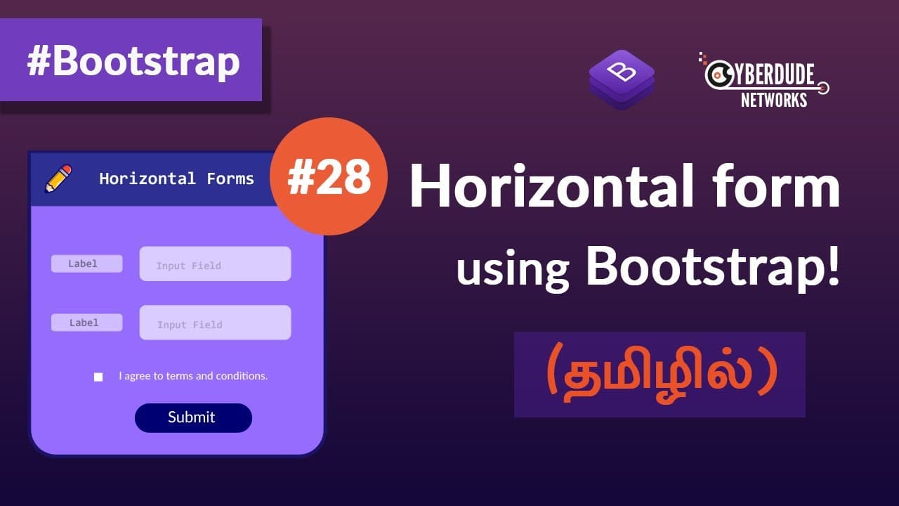 #28 - Bootstrap Horizontal form - (தமிழில்) (Tamil) | Bootstrap Course  | Web Design